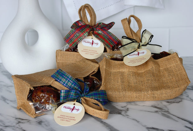 3 x mini pudding gift packs decorated beautifullyl