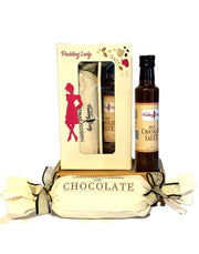 Chocolate Pudding and Sauce gift box showing contents