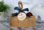 gift bag containing 6 mini gluten free puddings - beautifully presented