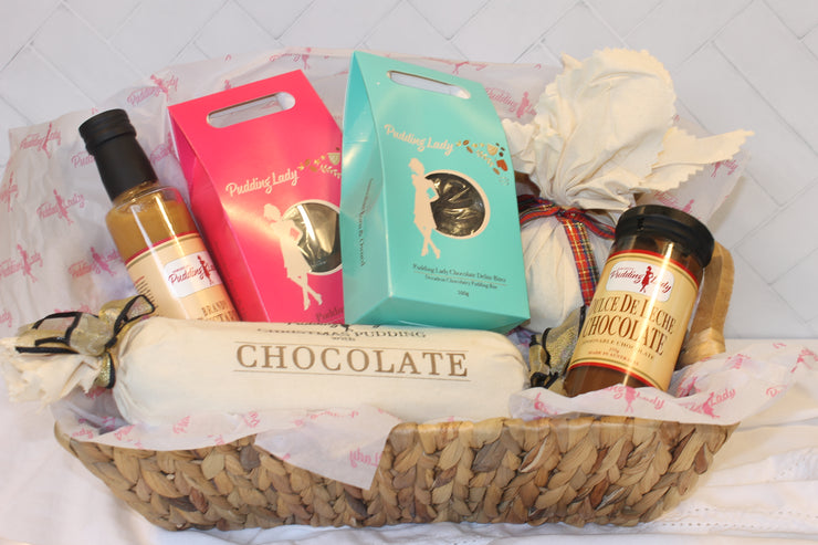 Cookies, delite bites, puddings sauces from Sweet Treat hamper