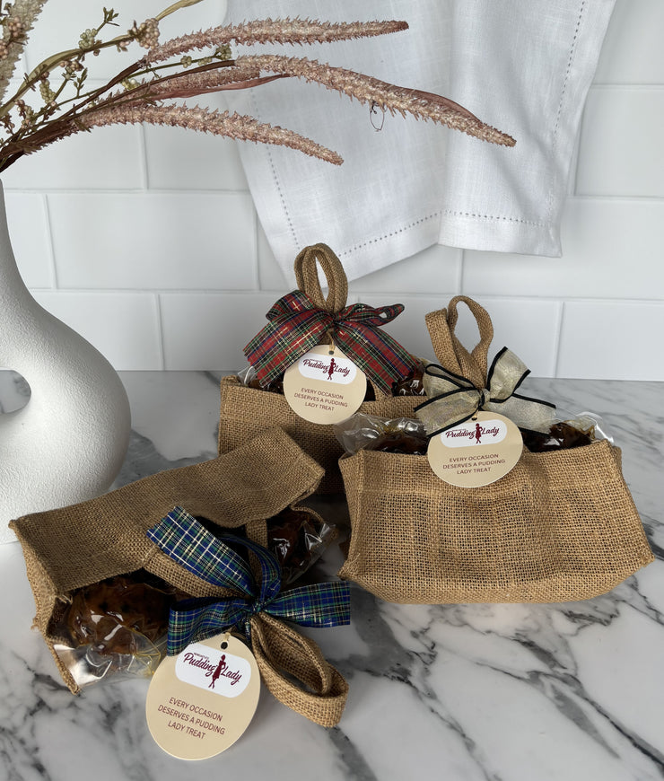 3 gift packs containing 6 mini puddings each - all beautifully presented